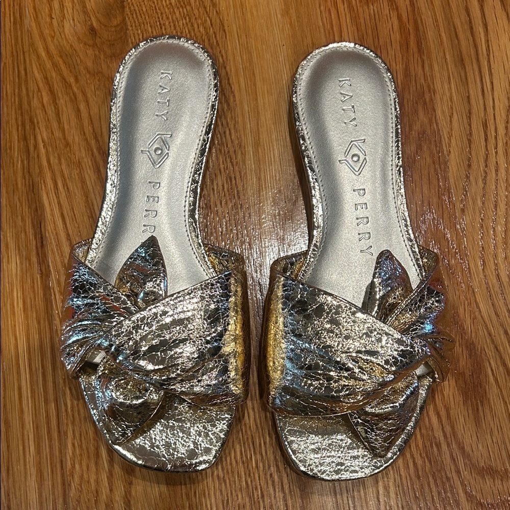 Katy Perry Collections Metallic Gold Mules - Picture 2 of 9
